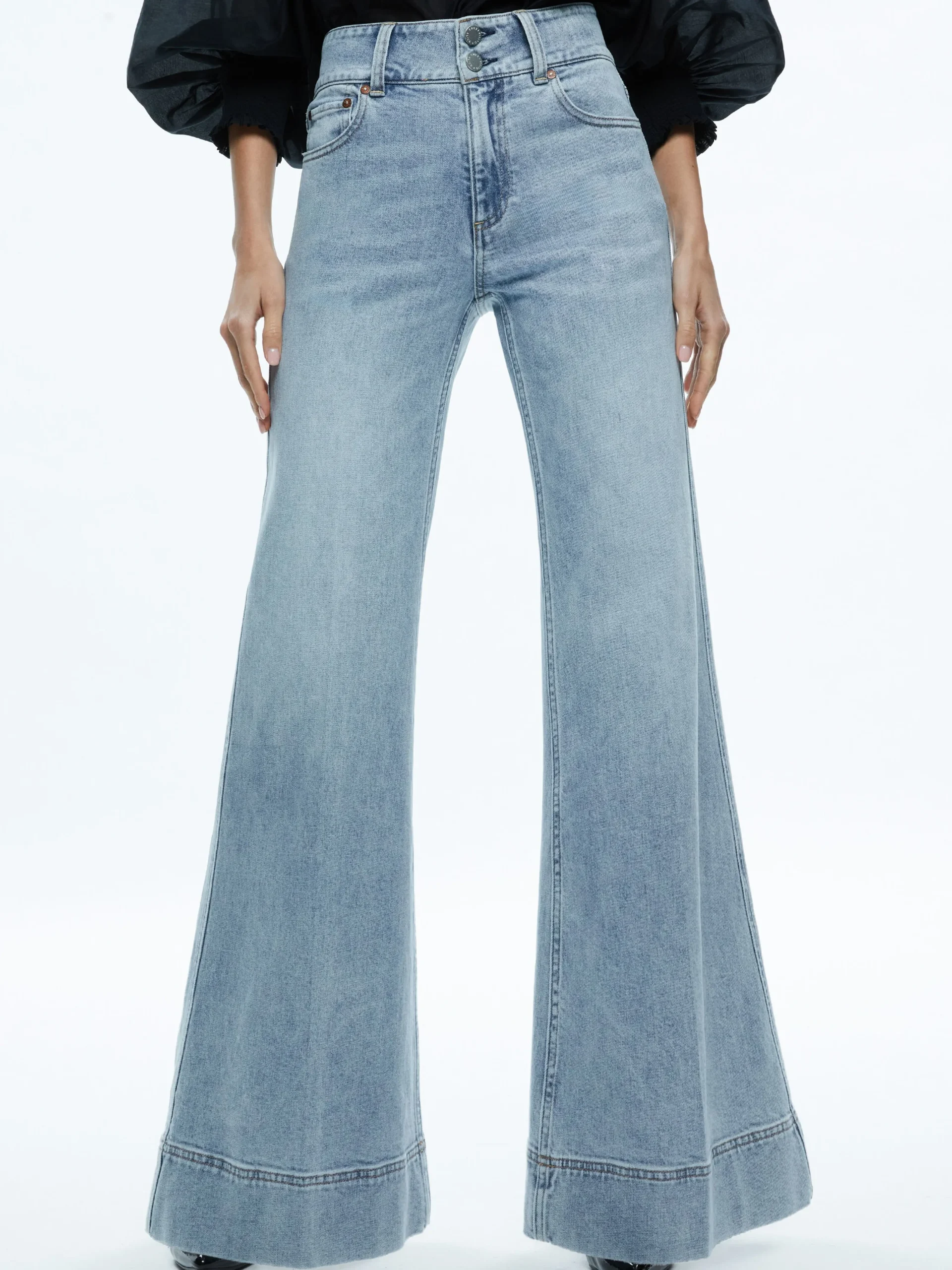 Alice and Olivia JEANS|PANTS*MISSA HIGH RISE WIDE LEG JEAN