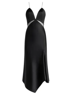 Alice and Olivia GUEST OF|MIDI*MORIAH SHEER CUTOUT MIDI DRESS
