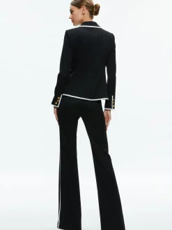 Alice and Olivia STACEY'S FAVORITES|ESSENTIALS*MYA CONTRAST PIPING FITTED BLAZER