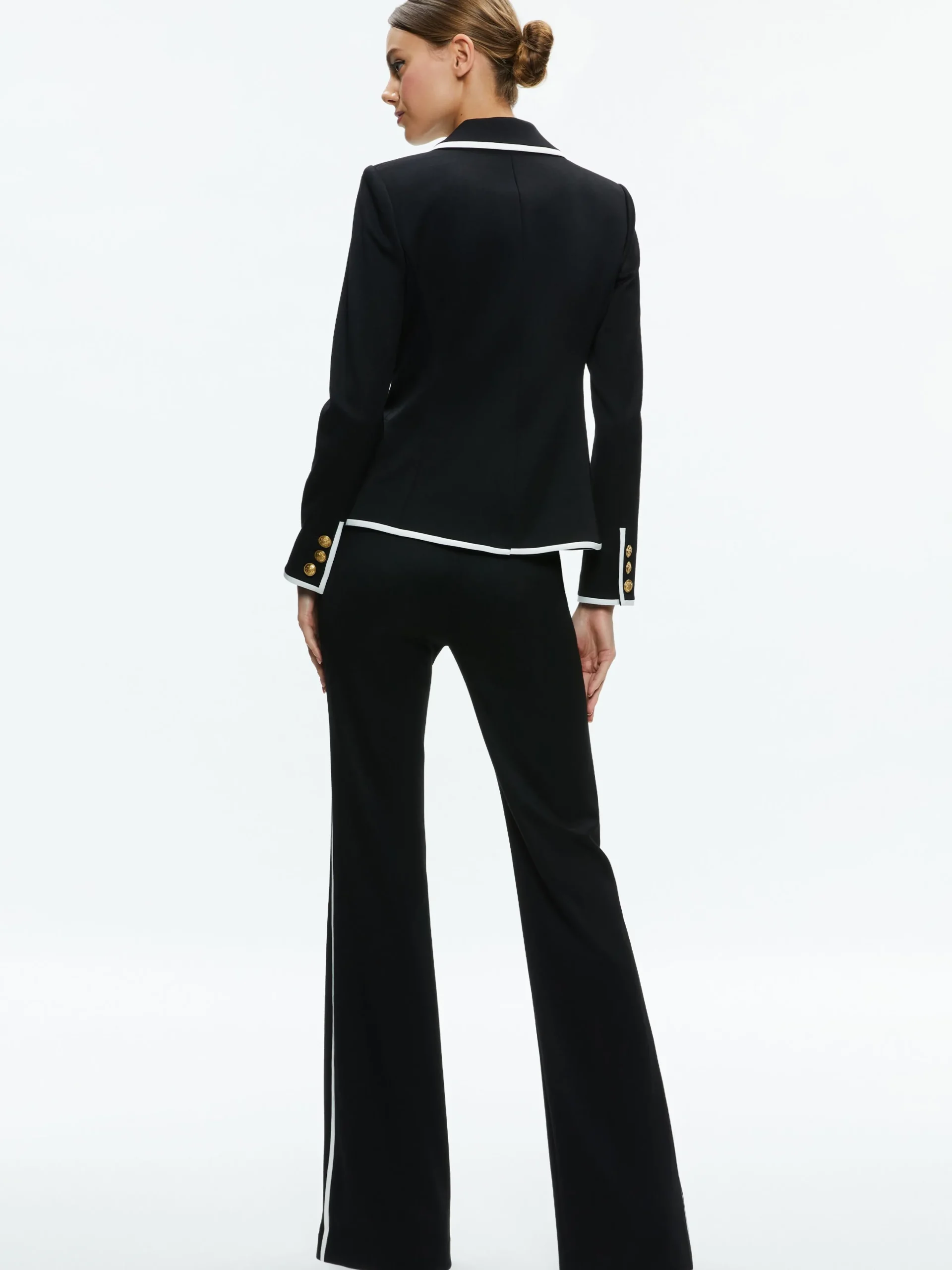 Alice and Olivia STACEY'S FAVORITES|ESSENTIALS*MYA CONTRAST PIPING FITTED BLAZER