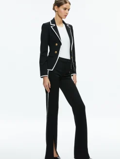 Alice and Olivia STACEY'S FAVORITES|ESSENTIALS*MYA CONTRAST PIPING FITTED BLAZER
