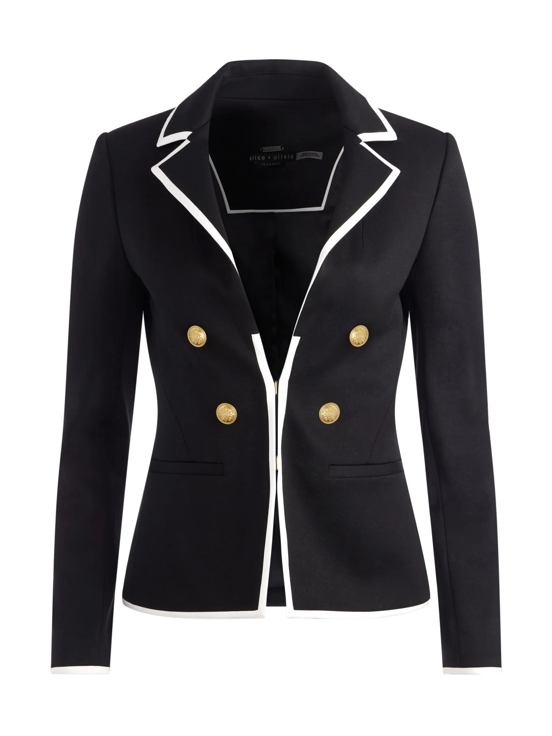 Alice and Olivia STACEY'S FAVORITES|ESSENTIALS*MYA CONTRAST PIPING FITTED BLAZER