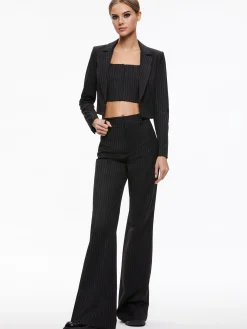 Alice and Olivia ESSENTIALS|SUITS*MYA CROPPED NOTCH COLLAR BLAZER