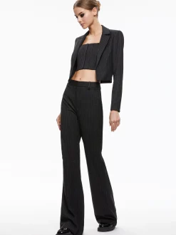 Alice and Olivia ESSENTIALS|SUITS*MYA CROPPED NOTCH COLLAR BLAZER