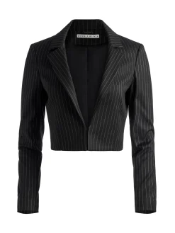 Alice and Olivia ESSENTIALS|SUITS*MYA CROPPED NOTCH COLLAR BLAZER