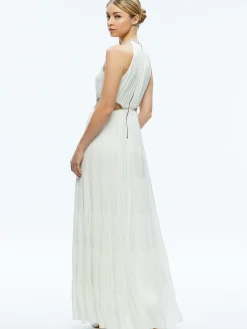 Alice and Olivia GUEST OF|MAXI*MYRTICE EMBELLISHED CUT OUT MAXI DRESS
