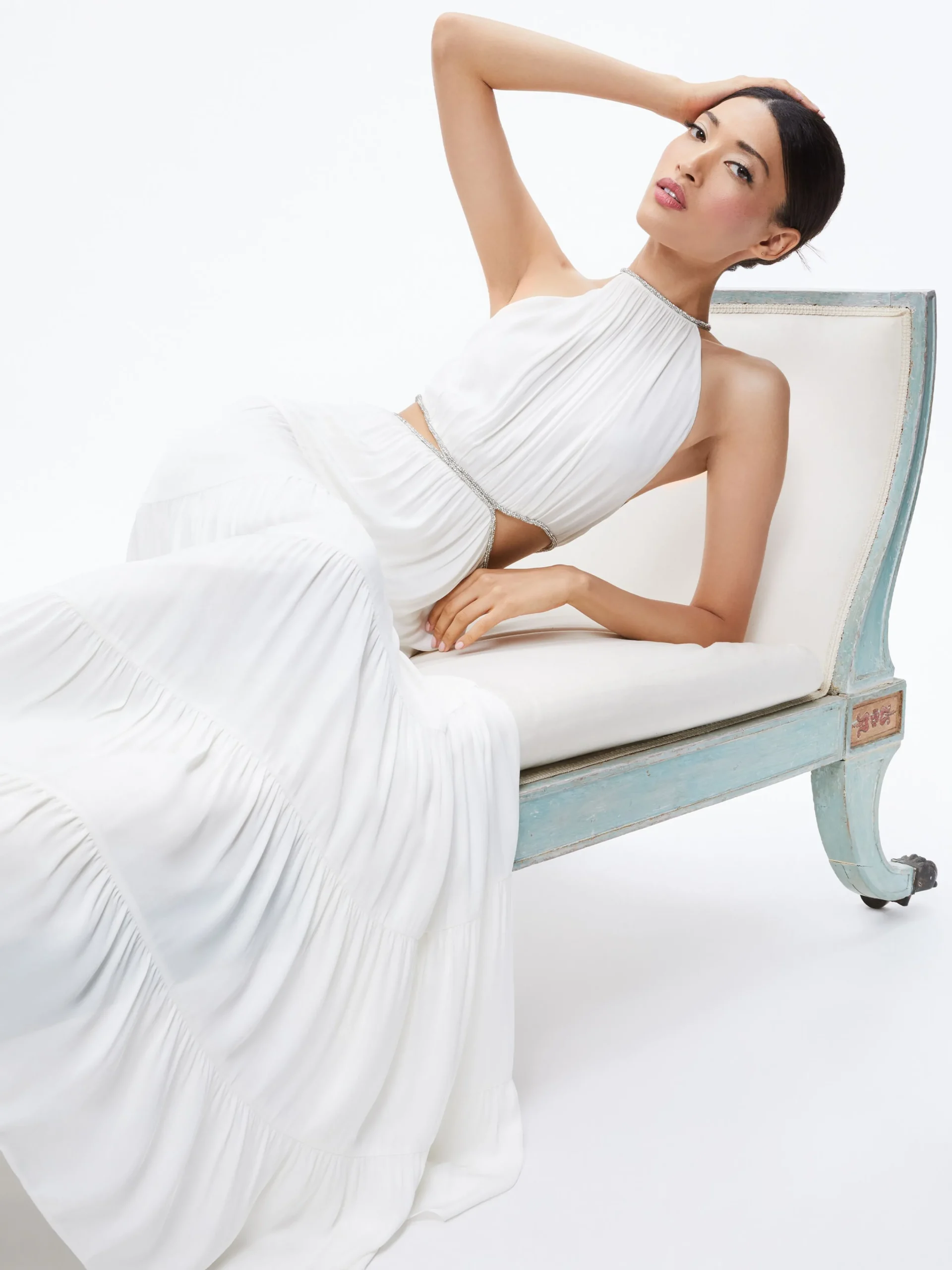Alice and Olivia GUEST OF|MAXI*MYRTICE EMBELLISHED CUT OUT MAXI DRESS
