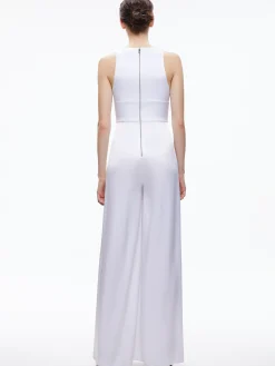 Alice and Olivia JUMPSUITS*MYRTLE DEEP V-NECK WIDE LEG JUMPSUIT