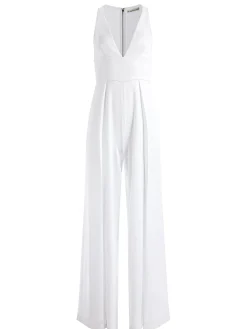 Alice and Olivia JUMPSUITS*MYRTLE DEEP V-NECK WIDE LEG JUMPSUIT