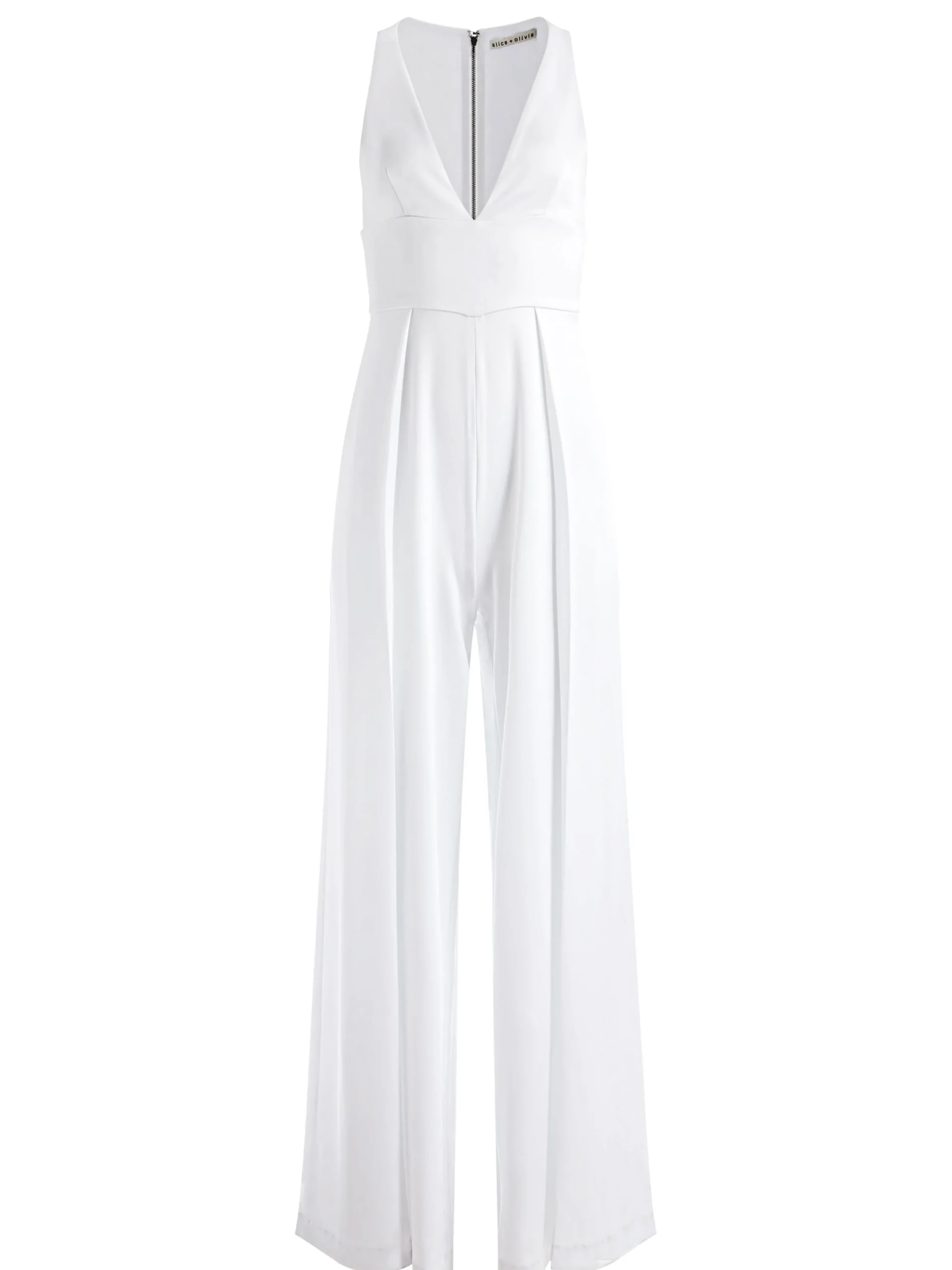 Alice and Olivia JUMPSUITS*MYRTLE DEEP V-NECK WIDE LEG JUMPSUIT