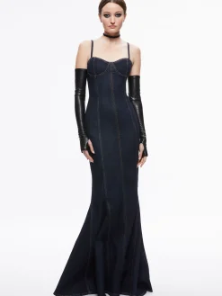Alice and Olivia JEAN SHOP|GUEST OF*NATACHA GODET MAXI DENIM DRESS
