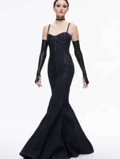 Alice and Olivia JEAN SHOP|GUEST OF*NATACHA GODET MAXI DENIM DRESS