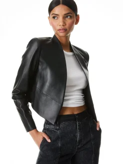 Alice and Olivia ESSENTIALS|SUITS*NEW HARVEY LEATHER JACKET