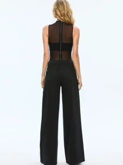 Alice and Olivia ESSENTIALS|TOPS*NICHOL HIGH NECK SLEEVELESS MESH BODYSUIT