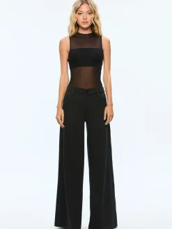 Alice and Olivia ESSENTIALS|TOPS*NICHOL HIGH NECK SLEEVELESS MESH BODYSUIT