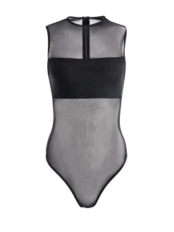 Alice and Olivia ESSENTIALS|TOPS*NICHOL HIGH NECK SLEEVELESS MESH BODYSUIT