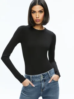 Alice and Olivia ESSENTIALS|TOPS*OLEA ROUND NECK BODYSUIT