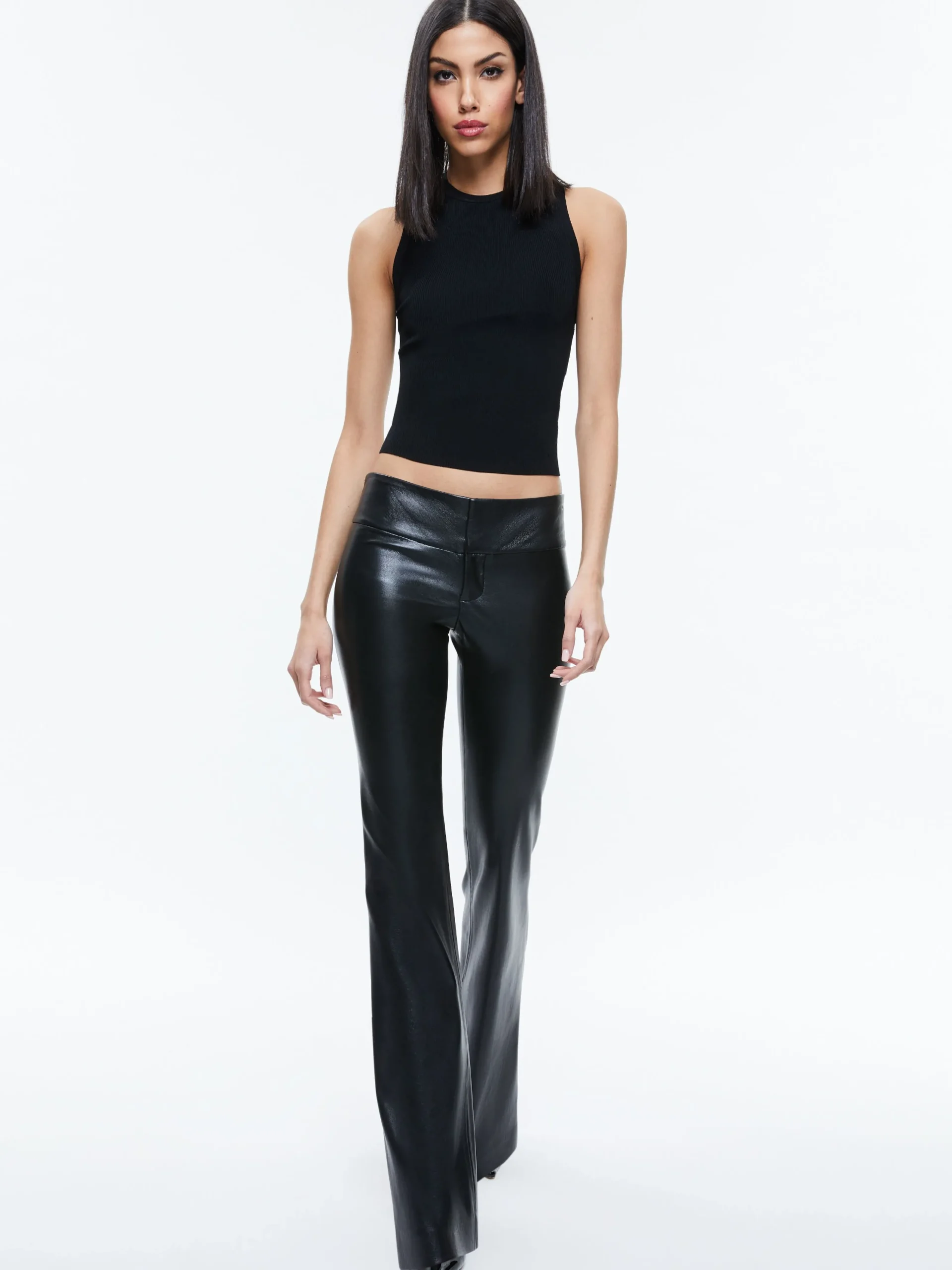Alice and Olivia VEGAN LEATHER|ESSENTIALS*OLIVIA VEGAN LEATHER BOOTCUT PANT