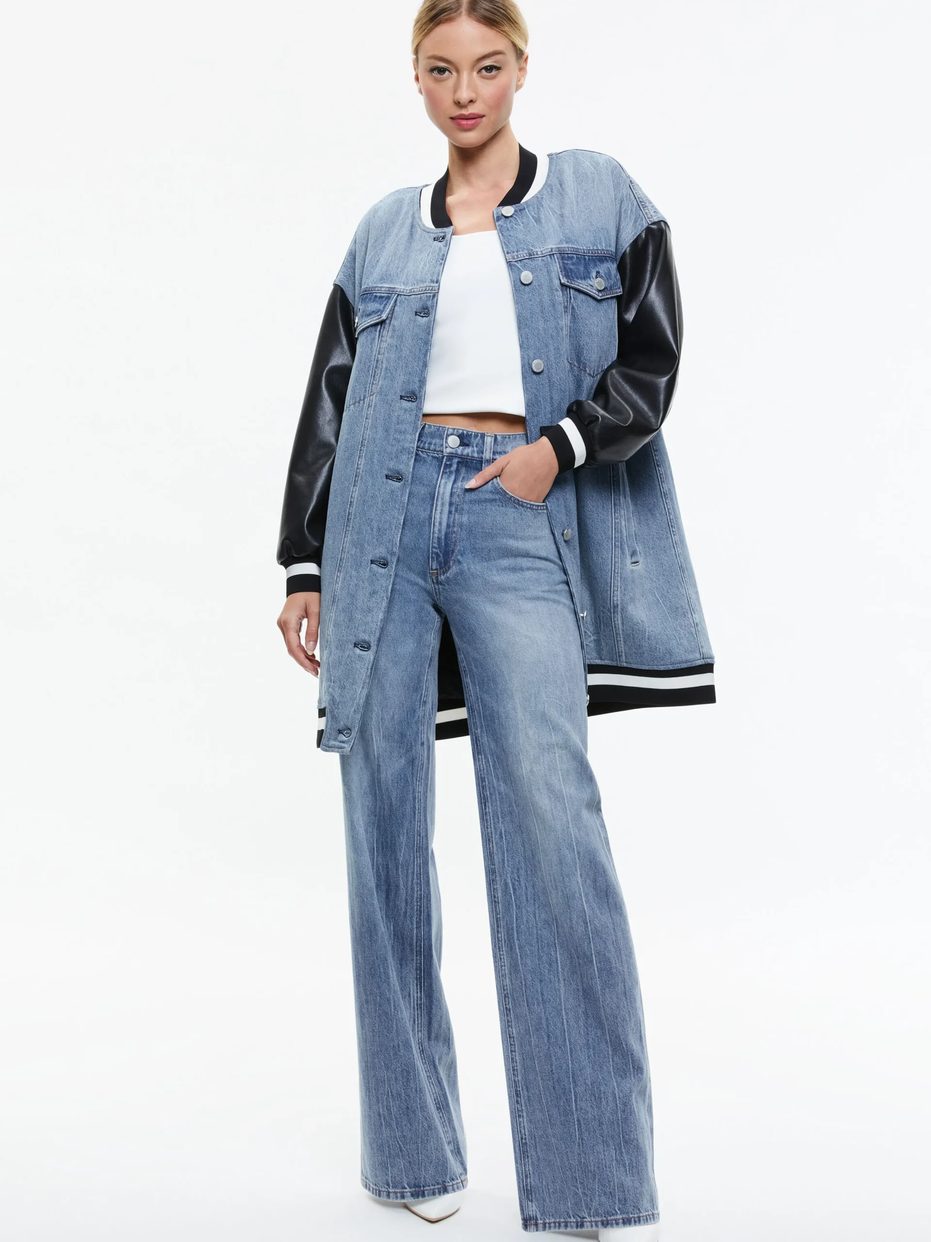 Alice and Olivia JEAN SHOP|JACKETS + COATS*ORTEN OVERSIZED VARSITY JACKET