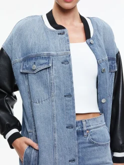 Alice and Olivia JEAN SHOP|JACKETS + COATS*ORTEN OVERSIZED VARSITY JACKET