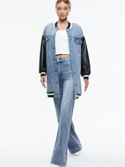 Alice and Olivia JEAN SHOP|JACKETS + COATS*ORTEN OVERSIZED VARSITY JACKET