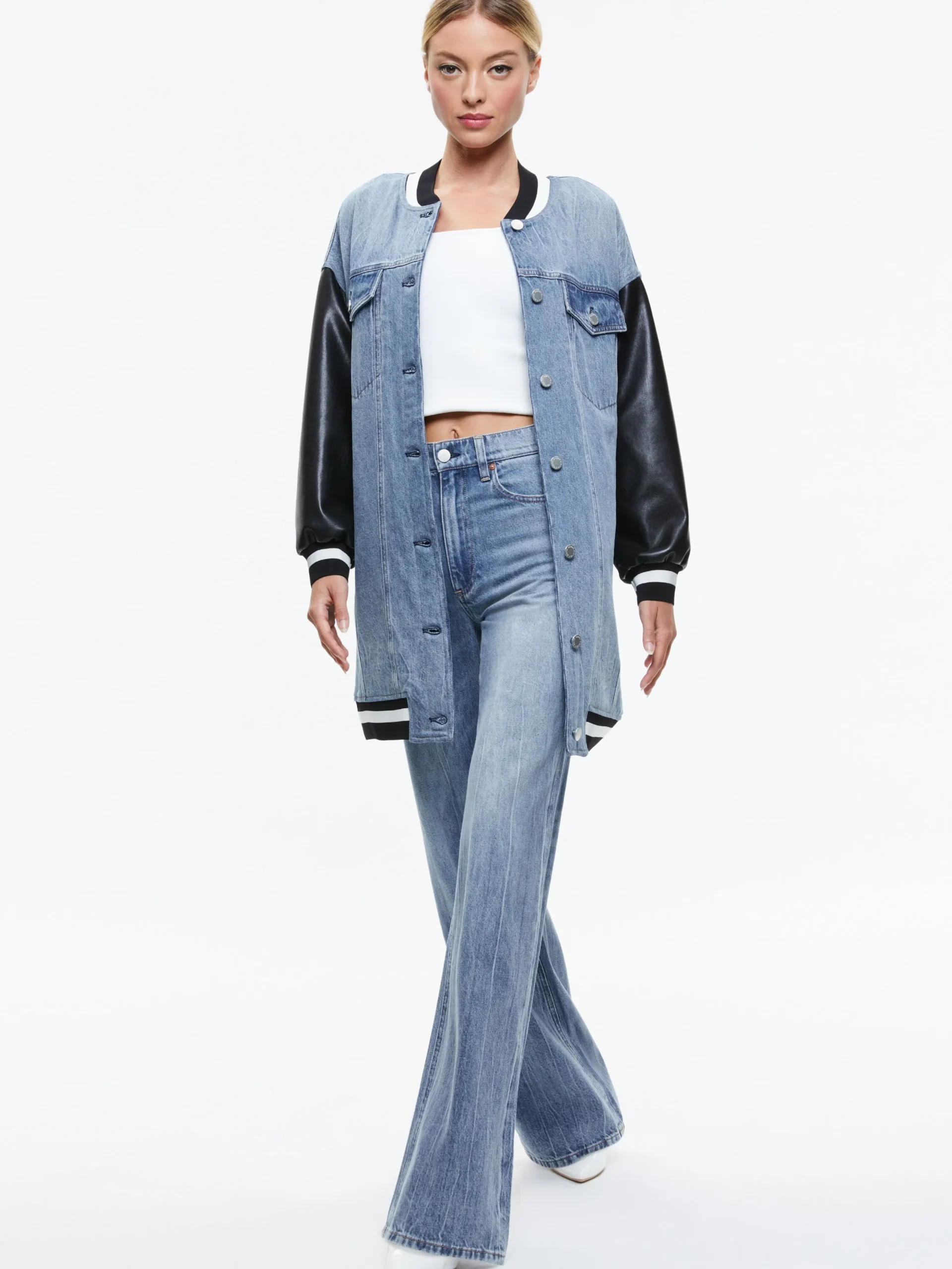 Alice and Olivia JEAN SHOP|JACKETS + COATS*ORTEN OVERSIZED VARSITY JACKET