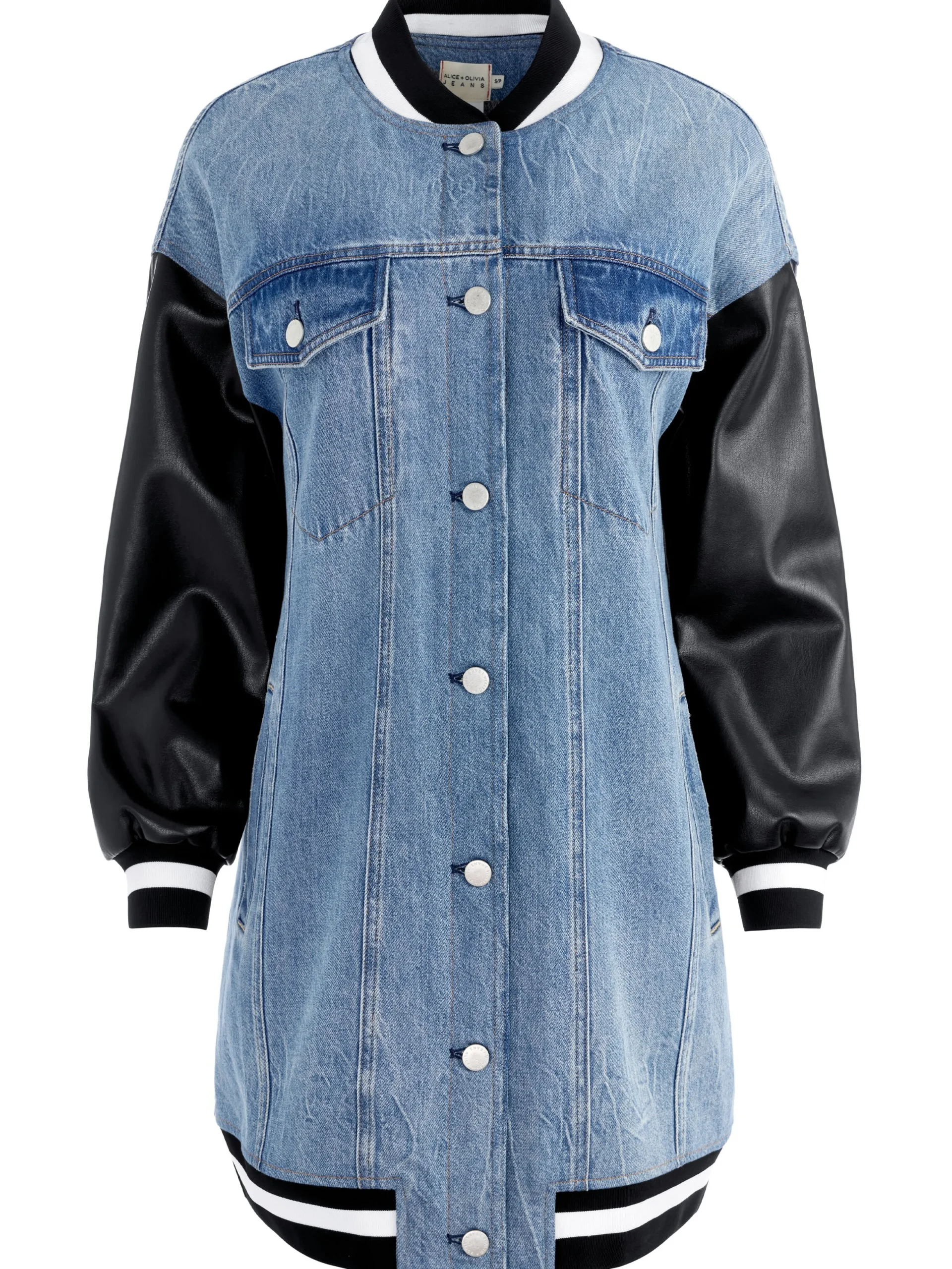 Alice and Olivia JEAN SHOP|JACKETS + COATS*ORTEN OVERSIZED VARSITY JACKET