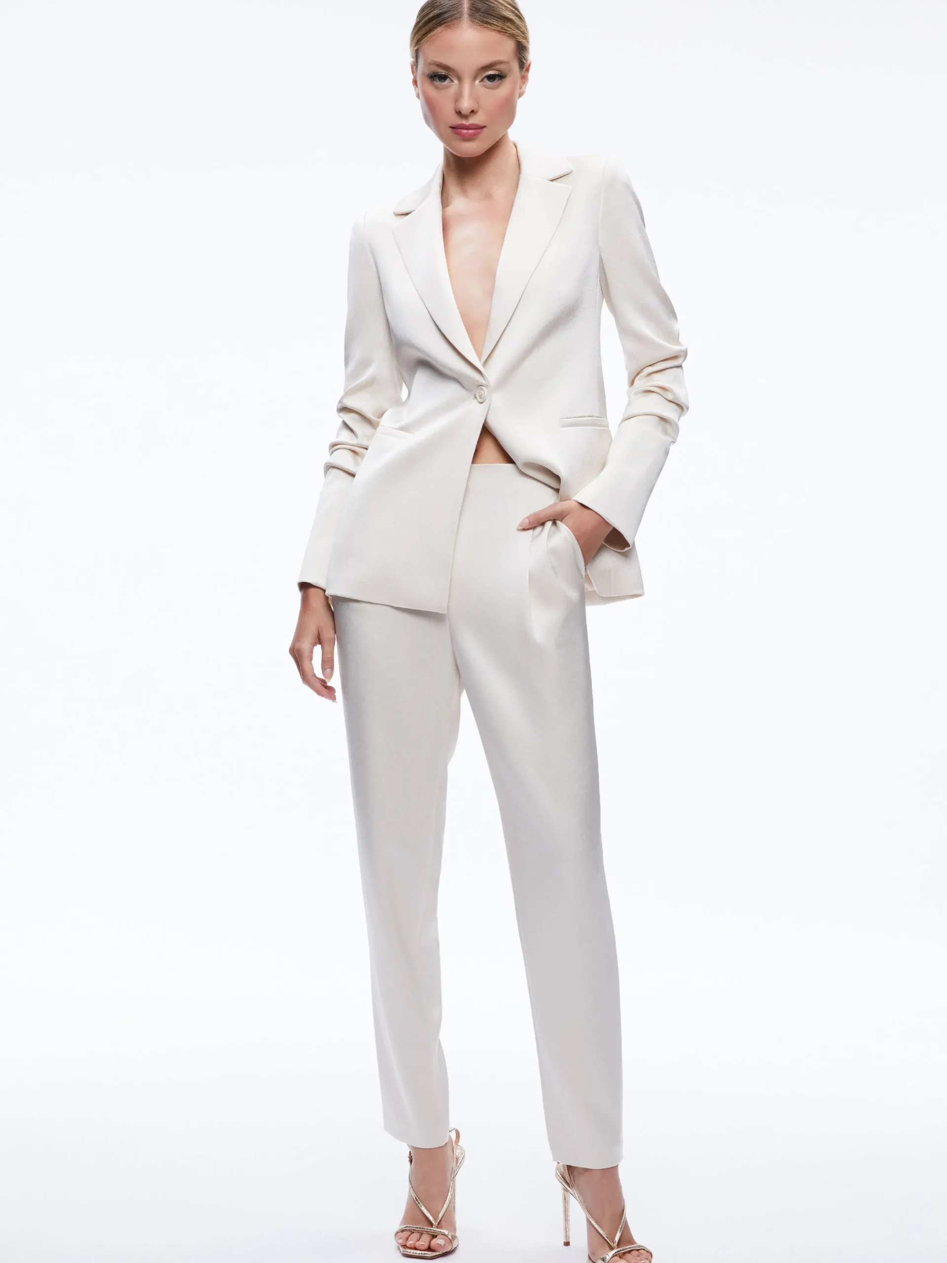 Alice and Olivia MATCHING SETS*PAILEY FTTED NOTCH COLLAR BLAZER + JESSIE SLIM PANT