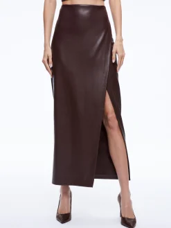 Alice and Olivia MATCHING SETS*PEARLE VEGAN LEATHER BUSTIER TOP + SIOBHAN VEGAN LEATHER MAXI SKIRT