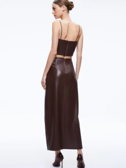 Alice and Olivia MATCHING SETS*PEARLE VEGAN LEATHER BUSTIER TOP + SIOBHAN VEGAN LEATHER MAXI SKIRT