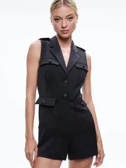 Alice and Olivia ESSENTIALS|JUMPSUITS*PHILLIS UTILITY SLEEVELESS ROMPER