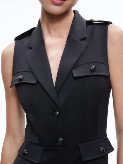 Alice and Olivia ESSENTIALS|JUMPSUITS*PHILLIS UTILITY SLEEVELESS ROMPER