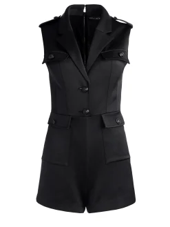Alice and Olivia ESSENTIALS|JUMPSUITS*PHILLIS UTILITY SLEEVELESS ROMPER