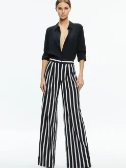 Alice and Olivia ESSENTIALS|THE WORKWEAR EDIT*POMPEY HIGH WAISTED PLEATED PANTS