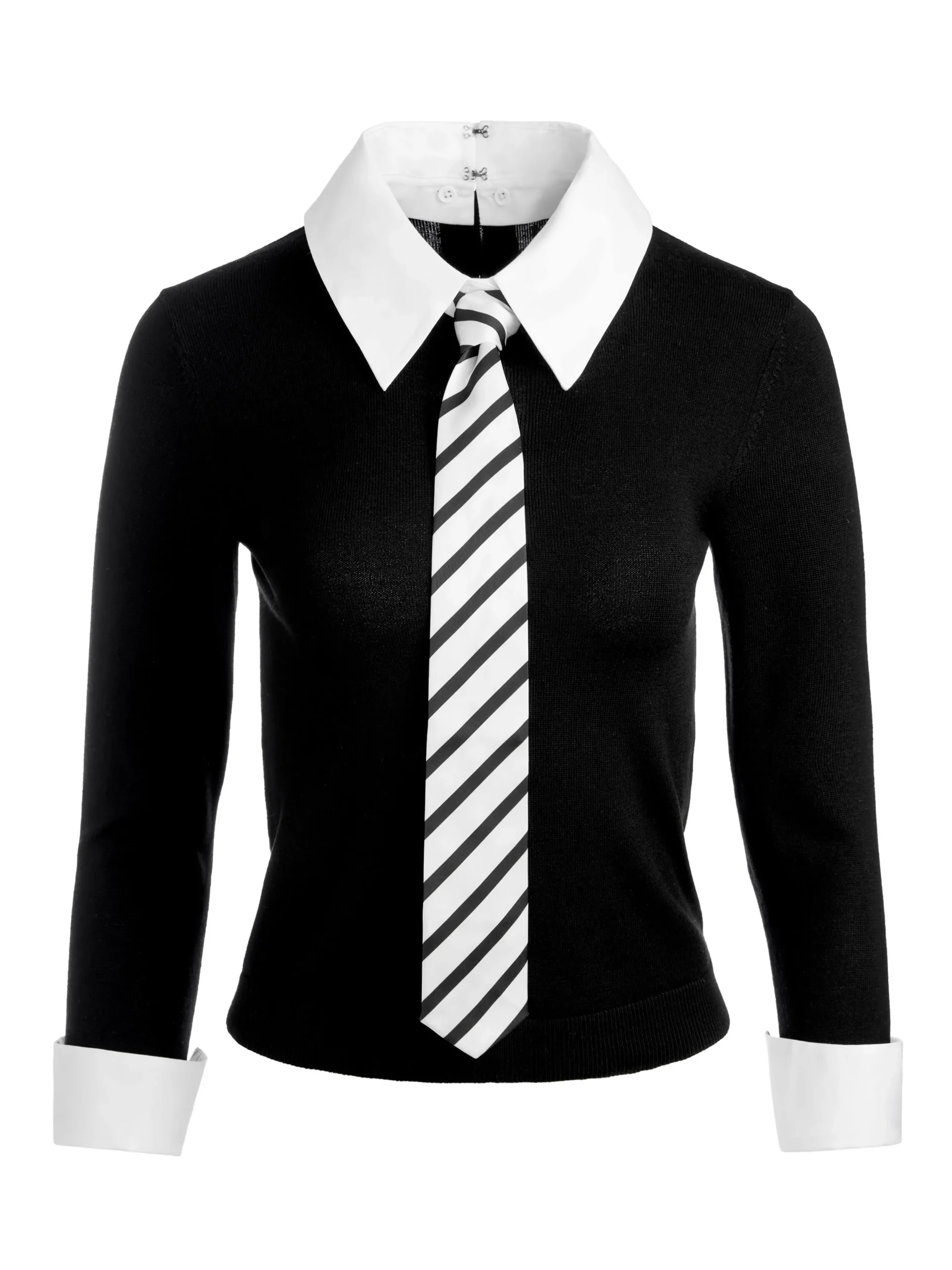 Alice and Olivia ESSENTIALS|THE WORKWEAR EDIT*PORLA COLLARED TIE SWEATER