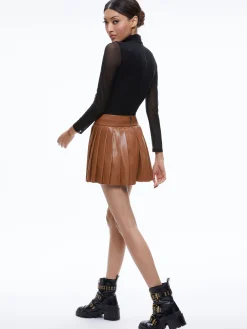 Alice and Olivia VEGAN LEATHER|SHORTS*PURA VEGAN LEATHER PLEATED SKORT