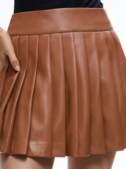 Alice and Olivia VEGAN LEATHER|SHORTS*PURA VEGAN LEATHER PLEATED SKORT