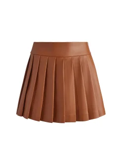 Alice and Olivia VEGAN LEATHER|SHORTS*PURA VEGAN LEATHER PLEATED SKORT