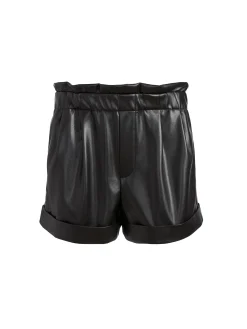 Alice and Olivia VEGAN LEATHER|ESSENTIALS*REAGAN VEGAN LEATHER PAPERBAG SHORT