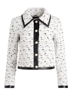Alice and Olivia VEGAN LEATHER|ESSENTIALS*RENAE CROPPED VEGAN LEATHER JACKET