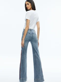 Alice and Olivia JEAN SHOP|JEANS*REY SIDE ZIPPER WIDE LEG JEAN