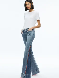 Alice and Olivia JEAN SHOP|JEANS*REY SIDE ZIPPER WIDE LEG JEAN