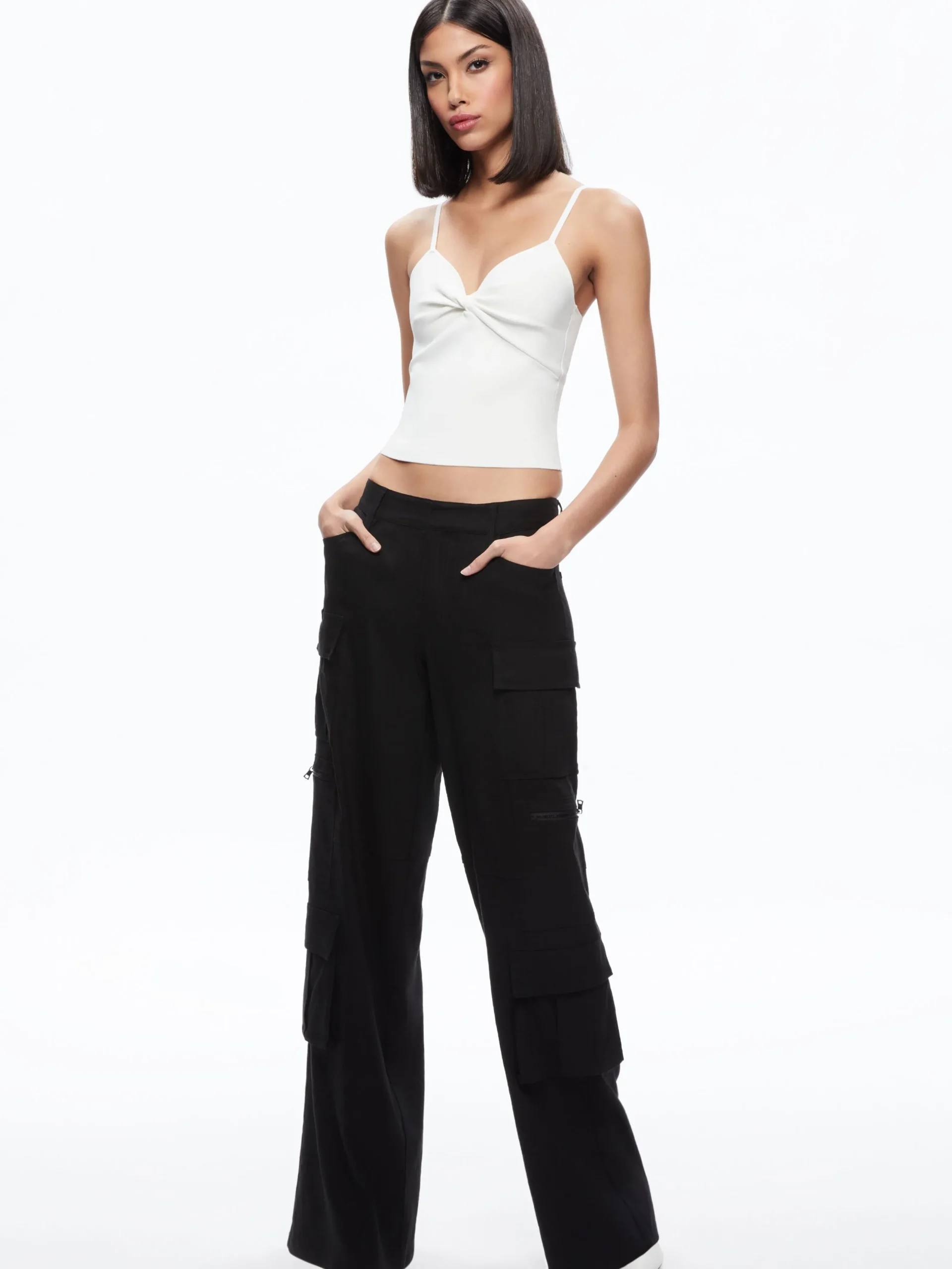 Alice and Olivia TOPS*RHONA TWIST FRONT TANK