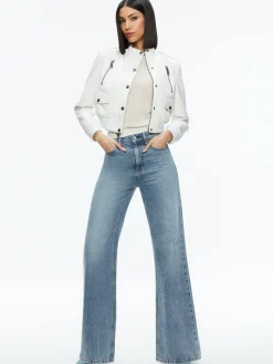 Alice and Olivia VEGAN LEATHER|ESSENTIALS*RIA VEGAN LEATHER MOTO JACKET