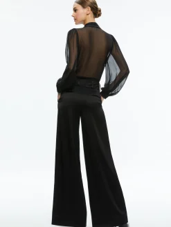 Alice and Olivia ESSENTIALS|TOPS*ROANNE SHEER BLOUSE