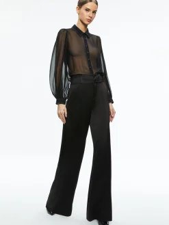 Alice and Olivia ESSENTIALS|TOPS*ROANNE SHEER BLOUSE