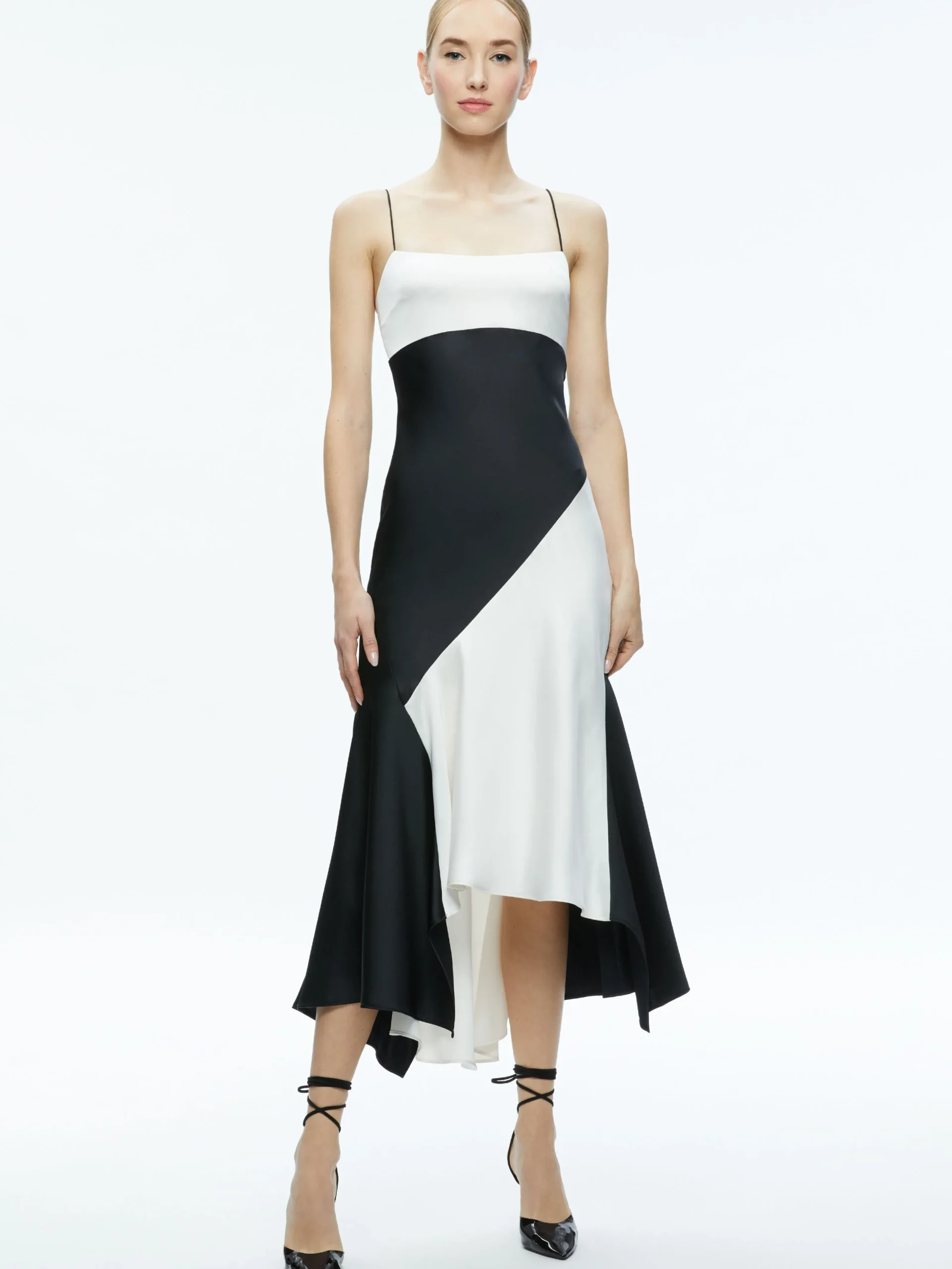 Alice and Olivia VALENTINE'S DAY EDIT|GUEST OF*ROSA ASYMMETRICAL SLIP DRESS