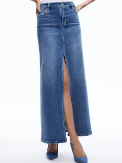Alice and Olivia JEAN SHOP|ESSENTIALS*RYE DENIM MAXI SKIRT