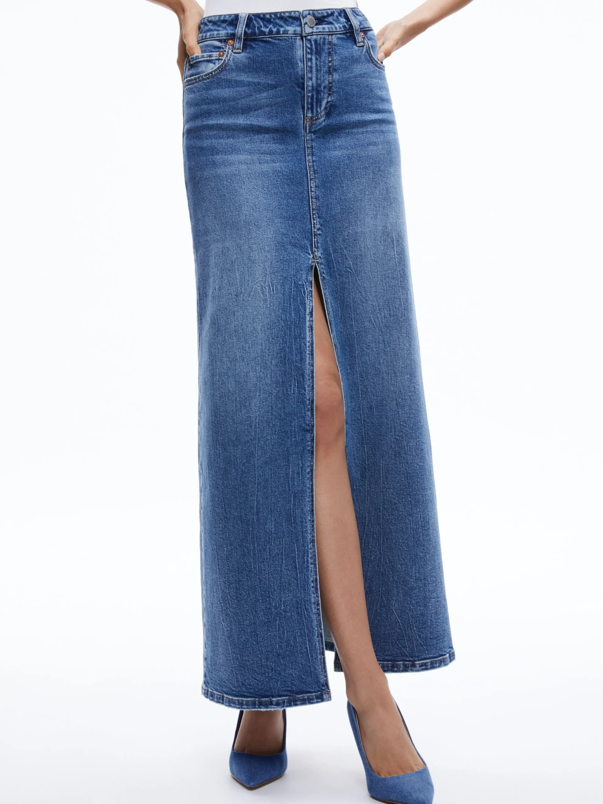 Alice and Olivia JEAN SHOP|ESSENTIALS*RYE DENIM MAXI SKIRT