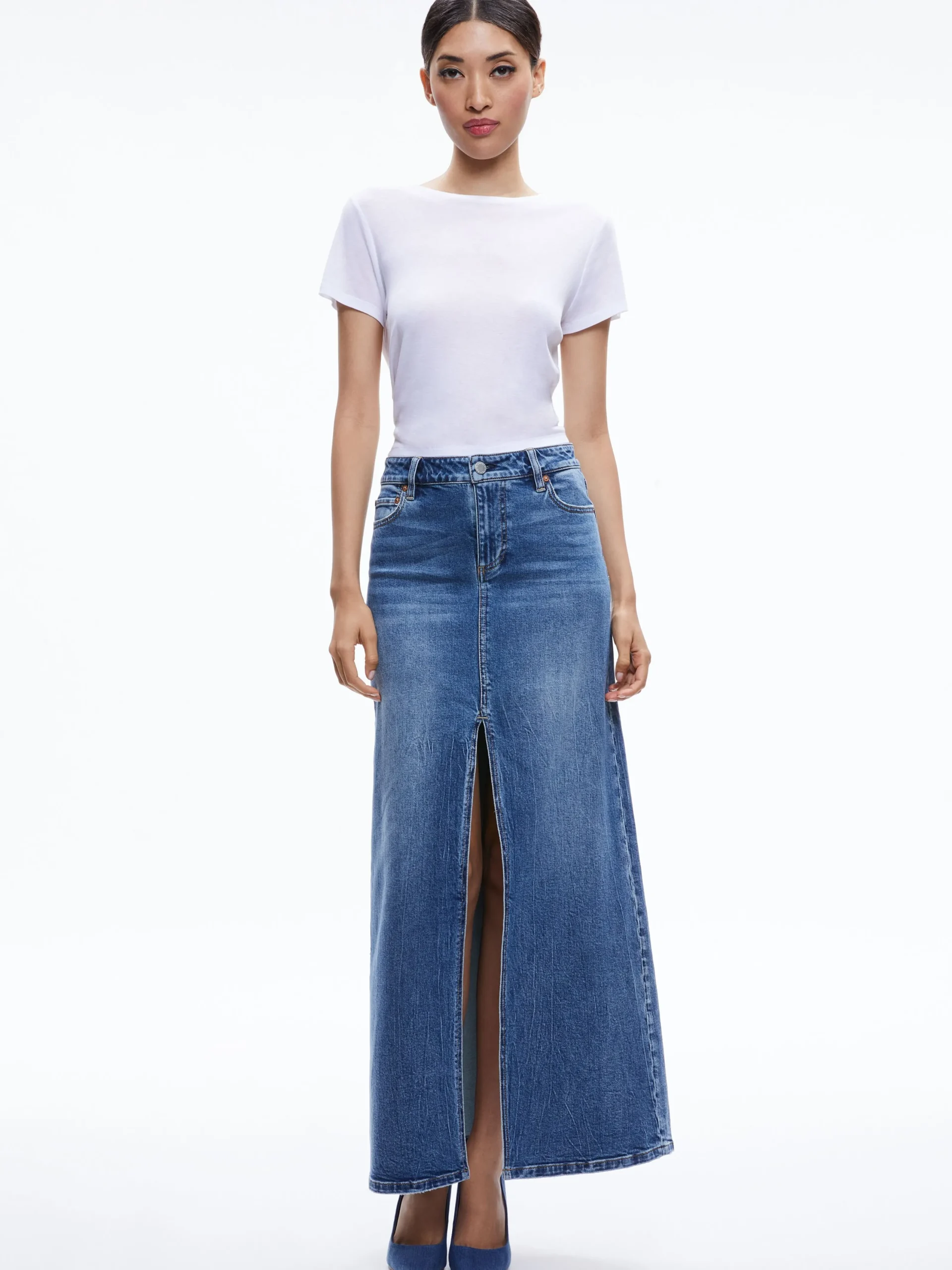 Alice and Olivia JEAN SHOP|ESSENTIALS*RYE DENIM MAXI SKIRT